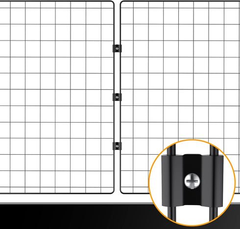 36 Pcs Gridwall Joining Clips, Black Wire Grid Panel Connector for Wall Grid Panels