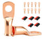 10 PCS Battery Terminal Connectors, 8 Gauge Wire Ends Lugs, 8 AWG 1/4" Stud Ring Terminals with Heat Shrink Tubing