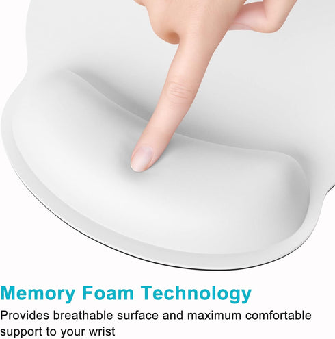 Dapesuom Ergonomic Mouse Pad with Wrist Support, Comfortable Memory Foam Wrist Rest for Easy Typing Pain Relief, Cute