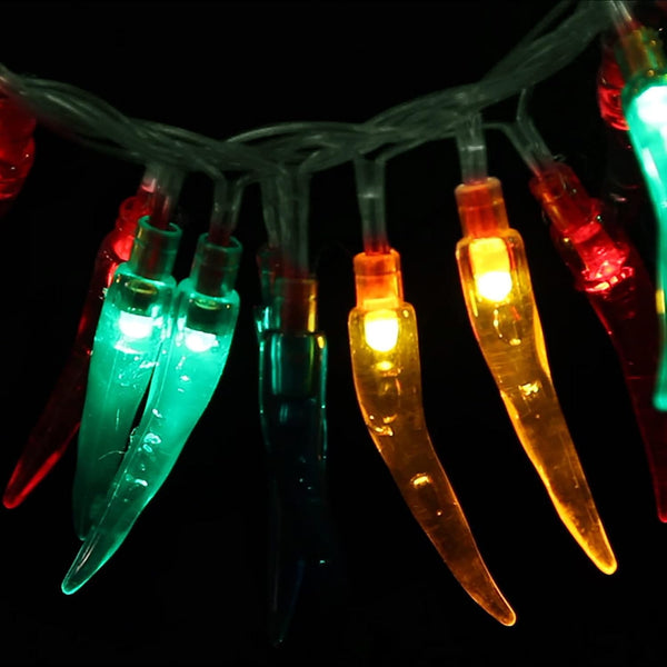 keeda Solar Chili Pepper String Light | Outdoor Waterproof Red Chili Novelty String Lights for Christmas Harvest Decor,