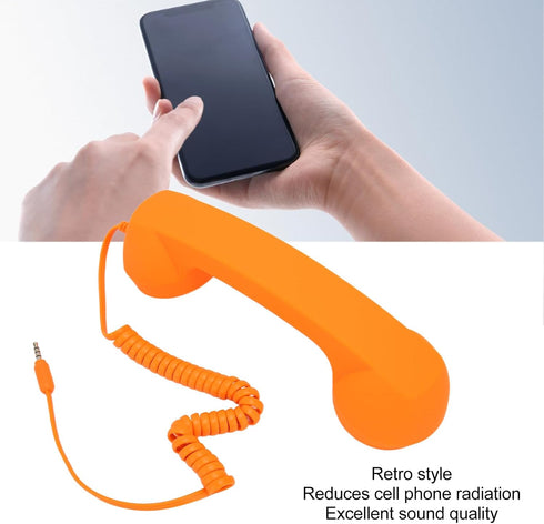 Retro 3.5mm Telephone Handset for Cellphone, Radiation Proof Old Telephone Headset, Handheld Receiver for Cell Phone