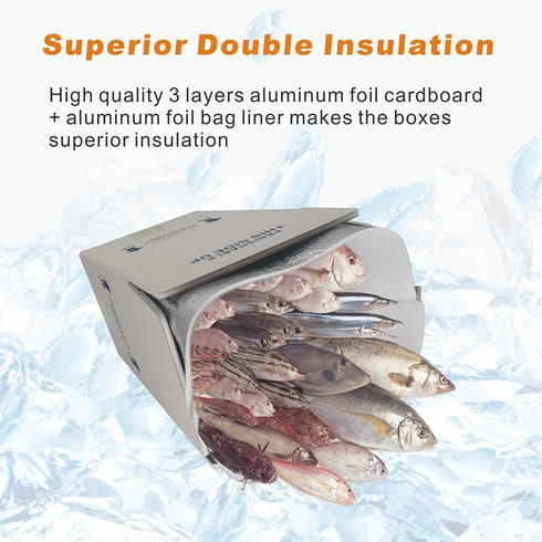 8 Pack 7'' 6'' 10'' Frozen (TB7610L-8) Insulated Shipping Boxes with Liners, x x Small Cold Shipping Boxes