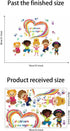 Mirabuy Play Learn & Grow Together Wall Decals Kids Inspirational Quotes Handprint Wall Stickers for Classroom Kids