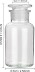 2 Packs 250ml Glass Reagent Bottle,Lab Wide Mouth Reagent Bottle, Glass Bottle With Glass Ground Stopper (Clear) by Kestun