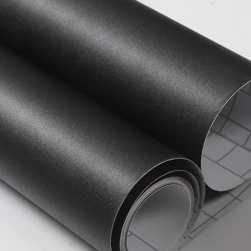 Yancorp Matte Black Wallpaper, Plain Vinyl Film, Self-Adhesive Shelf Liner, 16"x120", Black