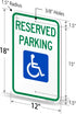 SmartSign (Pack of 2) 18 x 12 inch Federal Handicap Reserved Parking Sign, 120 mil Aluminum Composite, Engineer Grade