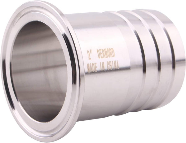 DERNORD 2" Tri Clamp to 2" Hose Barbed Adapter, SUS304 Sanitary Hose Barb Pipe Fitting