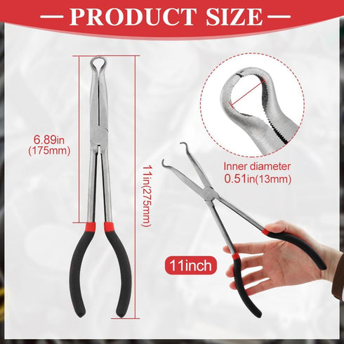 Electrical Disconnect Plier, Professional Automotive Electrical Disconnect Plier Hose Repair Tool Radiator Hose Clamp Long Spark Plug Removal Pliers for Cars (size:275mm/11inch) by EMVANV