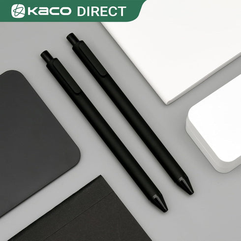 Kaco 10 Pieces Ballpoint Pens, PURE Black Ink, 1.0mm Medium Point, 10-Count Pack for Office Supplies