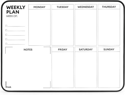 Double Sided Weekly Dry Erase Board with Stand, 16"x12", To-Do List Calendar White Board for Home Office