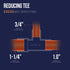Everflow Supplies CCRT1256 Reducing Tee Fitting, 1-1/4 x 1 x 3/4" with Solder Cups