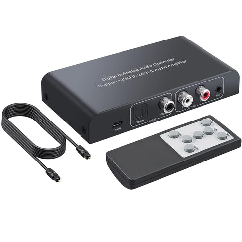 PROZOR 192KHz Digital to Analog Audio Converter Digital Toslink Coaxial SPDIF Optical