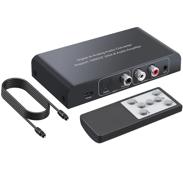 PROZOR 192KHz Digital to Analog Audio Converter Digital Toslink Coaxial SPDIF Optical