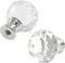 Rierdge 2 Pack Crystal Lamp Finial Cap Knob - Elegant Diamond-Textured Glass Topper