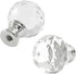 Rierdge 2 Pack Crystal Lamp Finial Cap Knob - Elegant Diamond-Textured Glass Topper