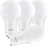 LUXRITE A19 LED GU24 Light Bulb, 60W Equivalent, 2700K Warm White, Dimmable, 800 Lumens, 4 Pack, GU24 Base