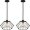 KOSTA Industrial Pendant Lights, Black Hanging Ceiling Lights with Metal Cage for Kitchen