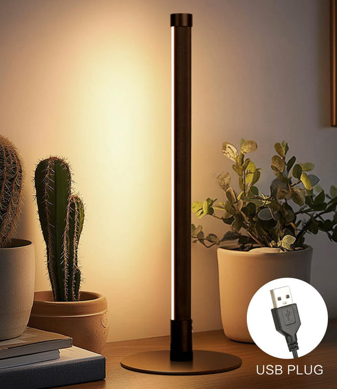 Allbluee Dimmable 3 Upgraded LED Table Lamp, Stepless Bedside Lamp with Color Temperature, Modern Nightstand Lamp, Desk
