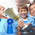 Award Ribbons Rosette Ribbon - 1st, 2nd, 3rd Place for Classroom Prizes, Sports Events, Blue Red White (3 Pieces)