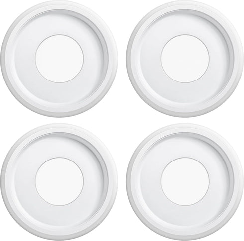 Moukeren 4 Pieces Ceiling Medallion Molded PU Ceiling Fan Medallions for Light