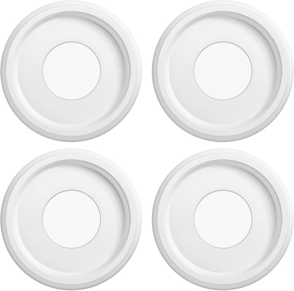 Moukeren 4 Pieces Ceiling Medallion Molded PU Ceiling Fan Medallions for Light