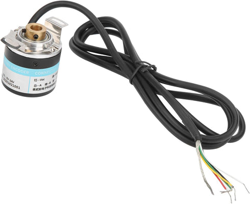 Incremental Optical Rotary Encoder, 30mA ABZ Encoder, 6mm Half Hollow Shaft, DC5-24V for Office Automation