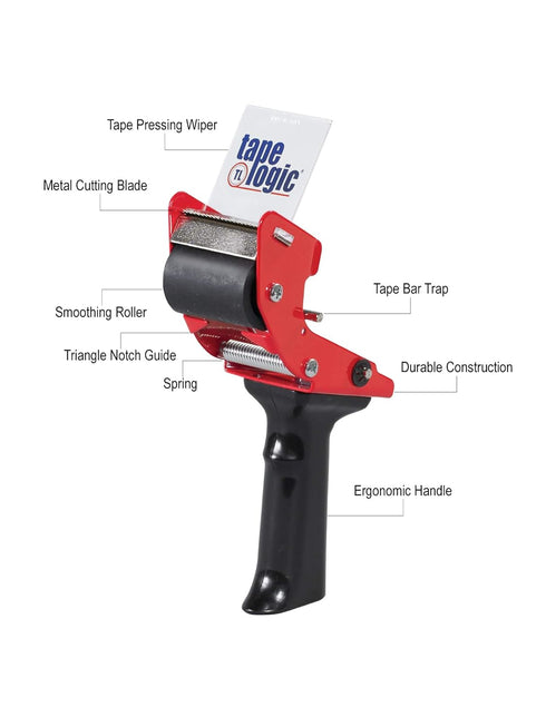 Partners Brand PTDEC2 Tape Logic Mouse Trap Carton Sealing Tape Dispenser, 2", Red/Black
