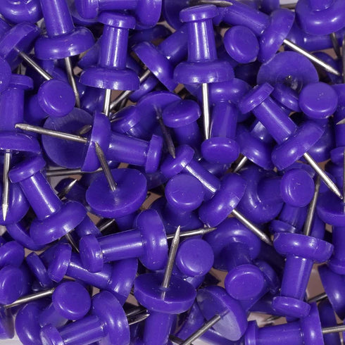 JAM PAPER Colorful Push Pins, Purple Pushpins, 100/Pack
