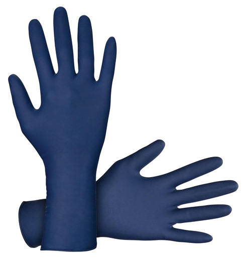 Thickster Powder-Free Exam Grade Latex Disposable Gloves, Size Large, Blue, Pack of 50 (6603-20)