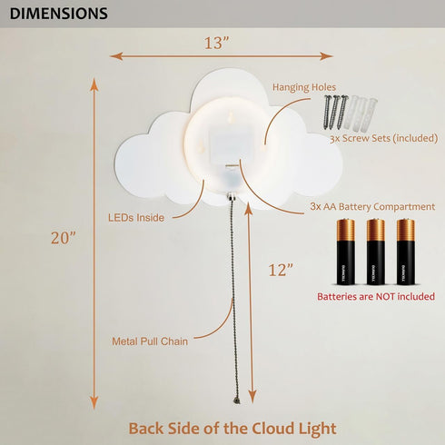 Azorteja Cloud-Night-Light for Bedroom, Kawaii Kids Cloud Lights Baby Nursery, Cute Floating Lamp Room Decor