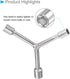 Y-Shaped 3 Way Socket Wrench, 8mm 10mm 12mm, 3-inch Length, CR-V Y-Type Hex Spanner Repair Tool, 1-Piece