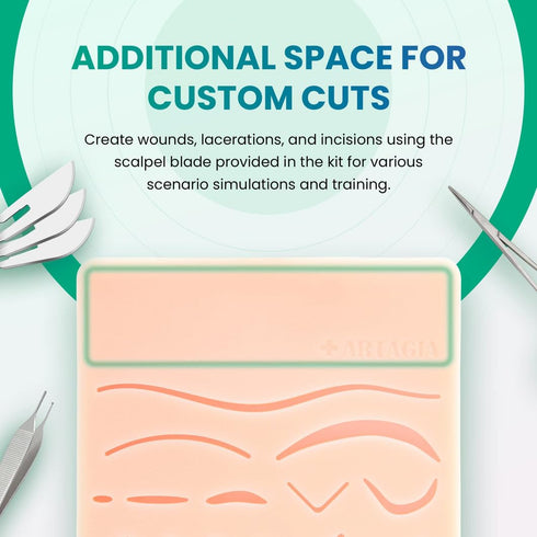 Suture Practice Kit for Medical Students, Includes Large Silicone Pad, Suture Threads, Tool Kit, and Video Course