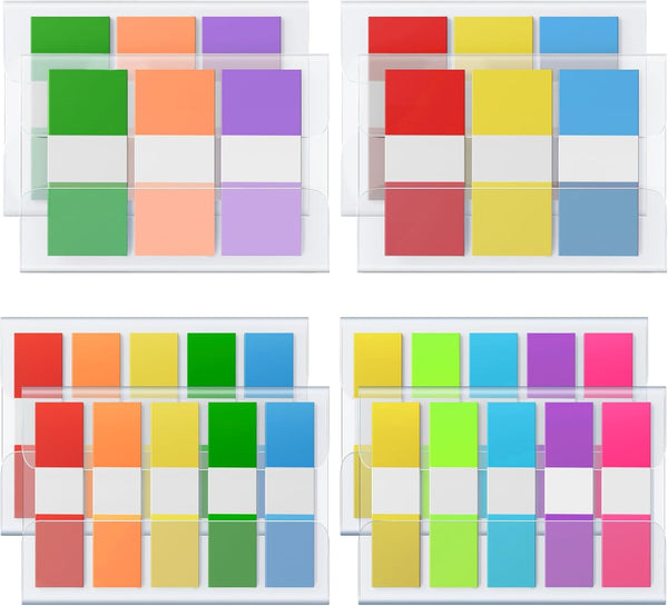 KICNIC 800 Pcs Page Markers Sticky Index Tabs, Fluorescent Pop Up Note Flags for Notebooks and Bookmarks