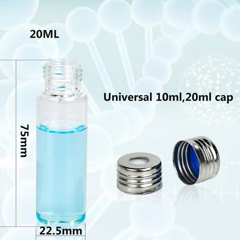 Headsapce Vial, 22.5x75 mm, 20 ml Clear Borosilicate Glass Vial, Pack of 100