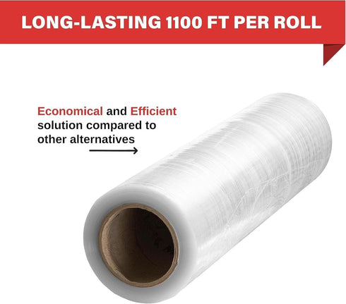 Simply Cool Stretch Wrap Industrial Strength Extra Thick 17.5" 1100 SqFt 80 Gauge (20 Micron) Shrink Wrap Roll for