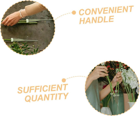 Generic 100pcs Plastic Floral Water Tubes with Caps Long Flower Stem Vials for Fresh Flower Arrangements Lightweight