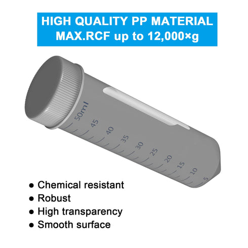 ONiLAB 50mL Conical Centrifuge Tubes, 25pcs Plastic Test Tubes with Leakproof Screw Caps, Sterilized