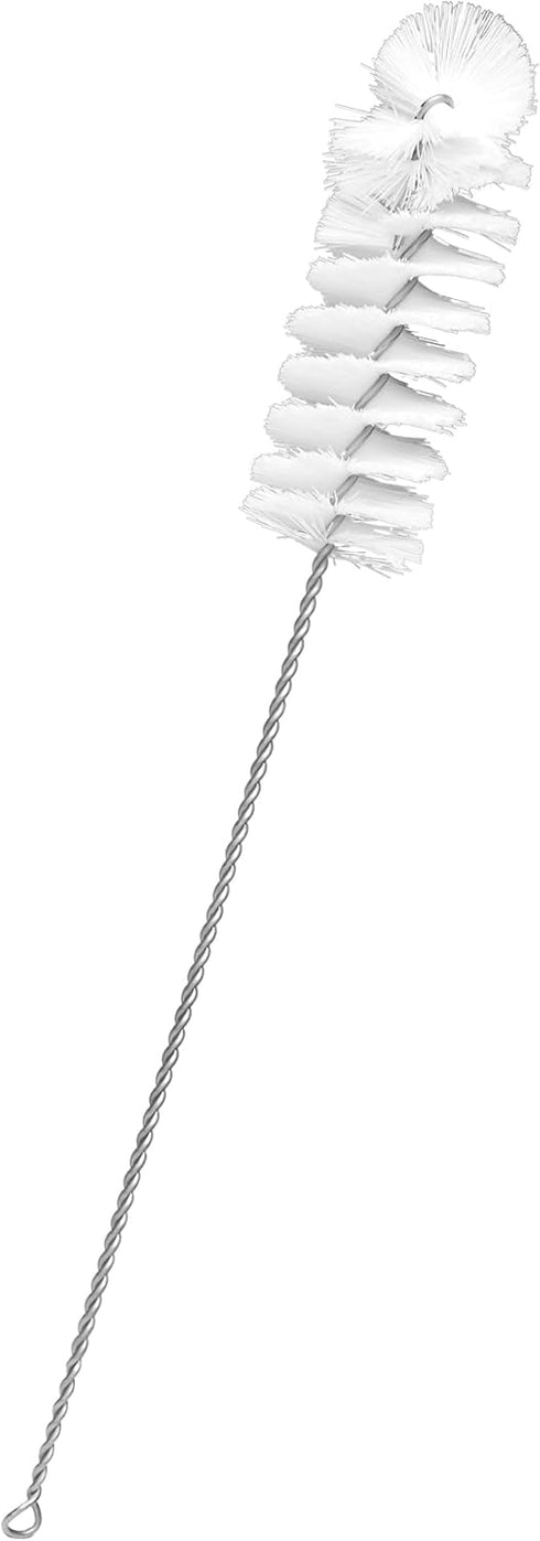 (Pack 12) 12.25" 1.2" 1.4" EISCO of Nylon Cleaning Brushes with Fan-Shaped Ends, - Twisted Stainless Steel Wire Handles