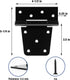 6 Pack 3.5"x 4.5 Inch Fence Gate Hinges Heavy Duty for Wooden Fences Shed Barn Door Hinges Black Exterior Outdoor