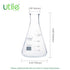 Utile 1000ml Glass Erlenmeyer Flask Set, 2pcs Narrow Mouth Borosilicate 3.3 Conical Flasks for Laboratory with Printed
