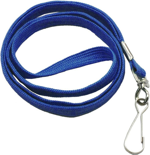 Lanyard 50PCS with Swivel Hook Clips for ID Name Badge Holder, Blue