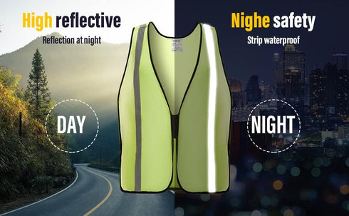 SIFE 1 Pack High Visibility Reflective Safety Vest, Lightweight Neon Yellow Mesh Fabric for Men and Women
