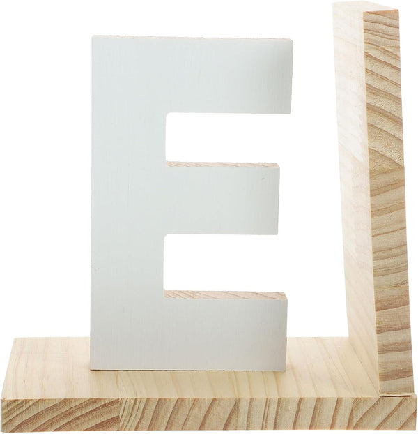 GALPADA Wooden Letter E Shaped Bookends Desk File Organizer Reusable Book Holder