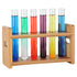 Lily's Home Bamboo Test Tube Vial Shot Glasses Holder Rack, Great as Pen Stand, Made from Bamboo with Built-In Handle, Rack Only, Glass Tubes NOT Included, 6 Tube Capacity (7/8" (22mm') Holes)
