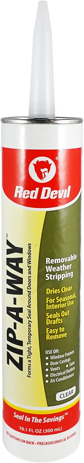 Red Devil 0606 Zip-A-Way Removable Sealant, 1-Pack, Clear
