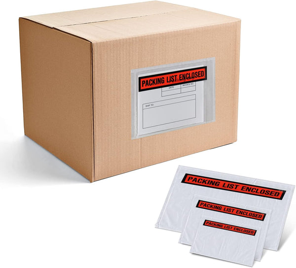 Packing Slip Envelope Pouches by PackageZoom, 1000-Pack, Clear Self Adhesive Shipping Label Sleeves