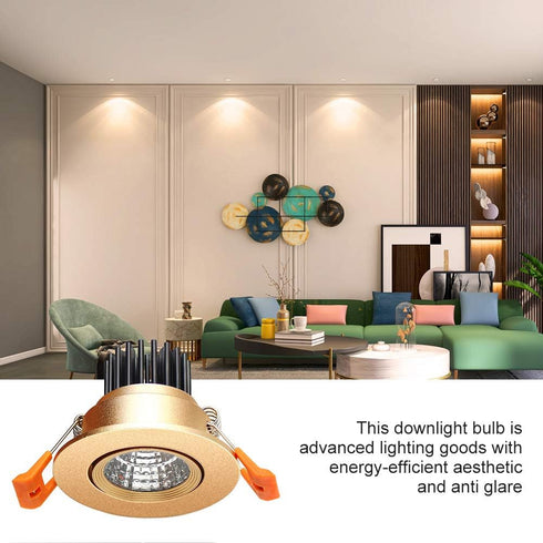 2inch Dimmable 3W 3000K-3500K, CRI80, 25W Bulbs (4Pack) LightingWill LED Downlight, COB Recessed Ceiling Light, Warm
