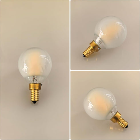 G16.5/Type E12 Dimmable Bulb, 4W 3000K 6-Pack G LED Filament Warm White Frosted Glass, Ideal for Chandeliers, Pendant