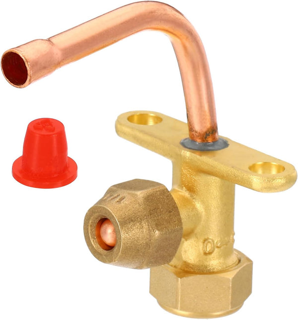 PATIKIL Air Conditioner Stop Valve - 1/4" OD Copper Tube Elbow 90 Degree 3 Way Angle Service Valve