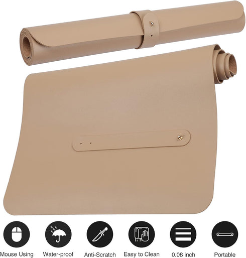 ?Boutilon Extended Leather Mouse Pad, 30"x14" Non-Slip Desk Pad for Keyboard and Mouse, Desktop Protector for Home